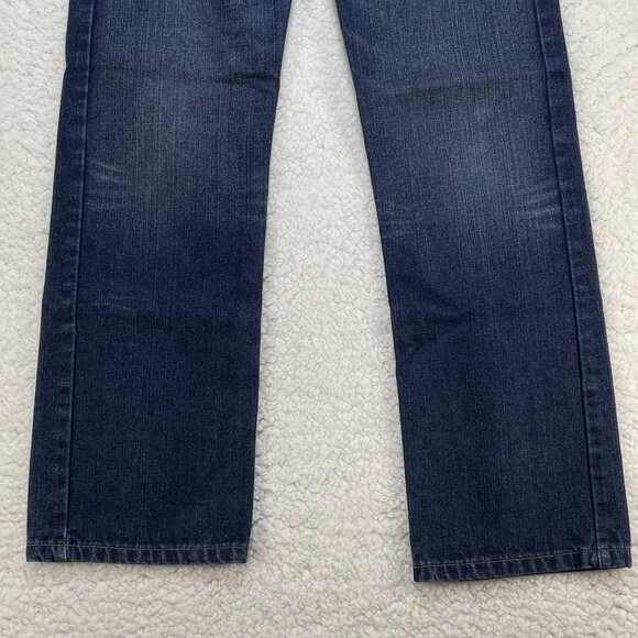 Levis Jeans Womens Size 12R Blue 514 Slim Straight Leg Mid Rise Dark Wash 26x26 - Picture 3 of 13